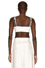 ADRIANA DEGREAS Solid Top in Off White, view 3, click to view large image.