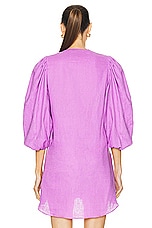 ADRIANA DEGREAS Solid Voluminous Sleeves Shirt in Light Purple, view 3, click to view large image.
