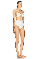 ADRIANA DEGREAS La Mer Coquillage High Waisted Bikini Set in Off White, view 2, click to view large image.