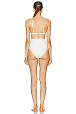 ADRIANA DEGREAS La Mer Coquillage High Waisted Bikini Set in Off White, view 3, click to view large image.