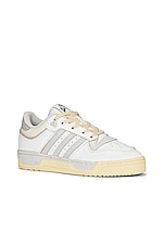 adidas Originals Rivalry Low Shoe in White, Grey, & Off White, view 2, click to view large image.