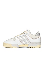 adidas Originals Rivalry Low Shoe in White, Grey, & Off White, view 5, click to view large image.
