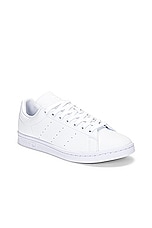 adidas Originals Stan Smith Sneaker in White & Core Black, view 2, click to view large image.