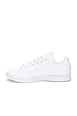 adidas Originals Stan Smith Sneaker in White & Core Black, view 5, click to view large image.