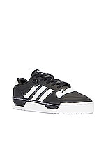 adidas Originals Rivalry Low Sneaker in Core Black & White, view 2, click to view large image.