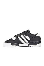 adidas Originals Rivalry Low Sneaker in Core Black & White, view 5, click to view large image.