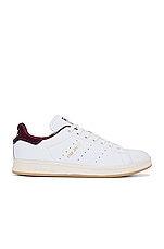 adidas Originals Stan Smith Shoe in White, Off White, & Shadow Red, view 1, click to view large image.