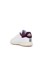 adidas Originals Stan Smith Shoe in White, Off White, & Shadow Red, view 3, click to view large image.