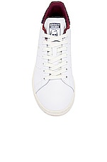 adidas Originals Stan Smith Shoe in White, Off White, & Shadow Red, view 4, click to view large image.