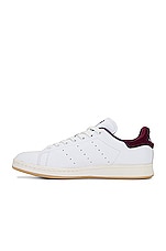 adidas Originals Stan Smith Shoe in White, Off White, & Shadow Red, view 5, click to view large image.
