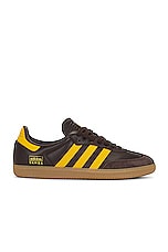 adidas Originals Samba Og Sneaker in Dark Brown, Preloved Yellow, & Gum 4, view 1, click to view large image.