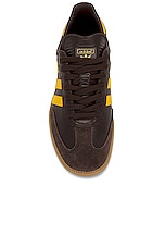 adidas Originals Samba Og Sneaker in Dark Brown, Preloved Yellow, & Gum 4, view 4, click to view large image.