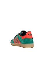 adidas Originals Gazelle Sneaker in Collegiate Green, Preloved Red, & Gum, view 3, click to view large image.