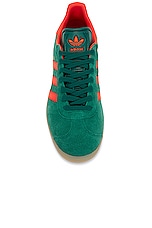adidas Originals Gazelle Sneaker in Collegiate Green, Preloved Red, & Gum, view 4, click to view large image.