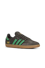 adidas Originals Samba Og Sneaker in Shadow Olive, Preloved Green, & Gum 4, view 2, click to view large image.