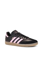 adidas Originals Messi Samba in Black & Easy Pink, view 2, click to view large image.