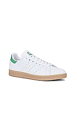 adidas Originals Stan Smith Sneaker in White, Preloved Blue, & Gum 4, view 2, click to view large image.