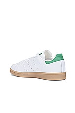 adidas Originals Stan Smith Sneaker in White, Preloved Blue, & Gum 4, view 3, click to view large image.