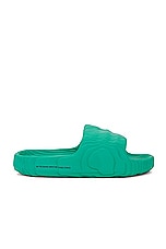 adidas Originals Adilette 22 Sandal in Bold Green & Core Black, view 1, click to view large image.
