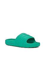 adidas Originals Adilette 22 Sandal in Bold Green & Core Black, view 2, click to view large image.
