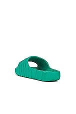 adidas Originals Adilette 22 Sandal in Bold Green & Core Black, view 3, click to view large image.