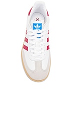 adidas Originals Samba Og Sneaker in White, Collegiate Burgundy, & Gum, view 4, click to view large image.