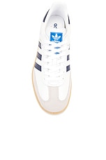 adidas Originals Samba Og Sneaker in White, Night Indigo, & Gum, view 4, click to view large image.