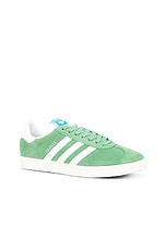 adidas Originals Gazelle Sneaker in Preloved Green, White, & Core White, view 2, click to view large image.