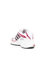 adidas Originals Adistar Cushion Sneaker in White, Core Black, & Better Scarlet, view 3, click to view large image.