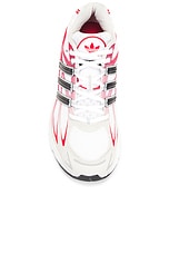 adidas Originals Adistar Cushion Sneaker in White, Core Black, & Better Scarlet, view 4, click to view large image.
