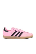 adidas Originals Messi Miami Samba in Easy Pink & Black, view 1, click to view large image.