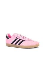 adidas Originals Messi Miami Samba in Easy Pink & Black, view 2, click to view large image.