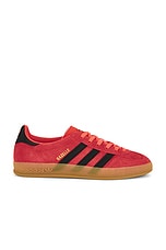 adidas Originals Gazelle Indoor Sneaker in Red, Core Black, & Gold