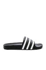adidas Originals Adilette in Black, view 1, click to view large image.