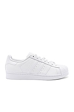 adidas Originals Superstar Foundation in White & White & White, view 1, click to view large image.