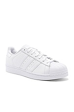 adidas Originals Superstar Foundation in White & White & White, view 2, click to view large image.