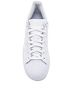 adidas Originals Superstar Foundation in White & White & White, view 4, click to view large image.