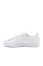 adidas Originals Superstar Foundation in White & White & White, view 5, click to view large image.