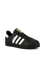 adidas Originals Superstar Foundation in Black & White & Black, view 2, click to view large image.