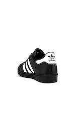 adidas Originals Superstar Foundation in Black & White & Black, view 3, click to view large image.