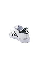adidas Originals Superstar Foundation in White & Black & White, view 3, click to view large image.