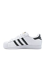 adidas Originals Superstar Foundation in White & Black & White, view 5, click to view large image.
