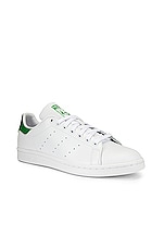 adidas Originals Stan Smith in White & Green, view 2, click to view large image.