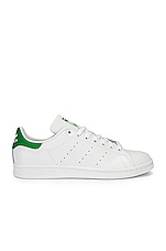 adidas Originals Stan Smith in White & Green, view 1, click to view large image.