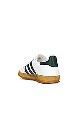 adidas Originals Gazelle Indoor in White, Collegiate Green, & Core Black, view 3, click to view large image.