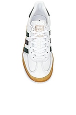 adidas Originals Gazelle Indoor in White, Collegiate Green, & Core Black, view 4, click to view large image.
