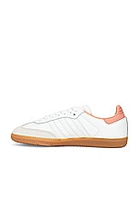 adidas Originals Samba OG in White, Wonder Clay, & Crystal White, view 5, click to view large image.