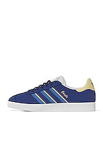 adidas Originals Gazelle in Team Royal Blue, Bright Blue, & Almost Yellow, view 1, click to view large image.