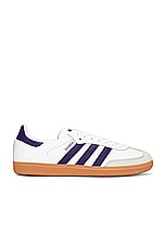 adidas Originals Samba OG in White, Energy Ink, & Off White, view 1, click to view large image.