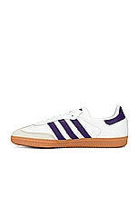 adidas Originals Samba OG in White, Energy Ink, & Off White, view 5, click to view large image.